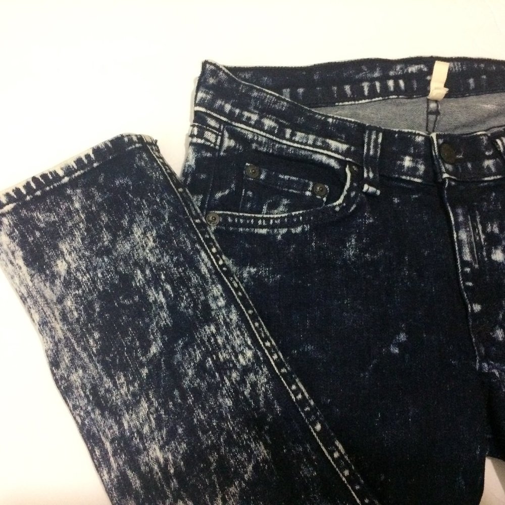 Rag & Bone Acid Wash Skinny Jeans Dark Wash